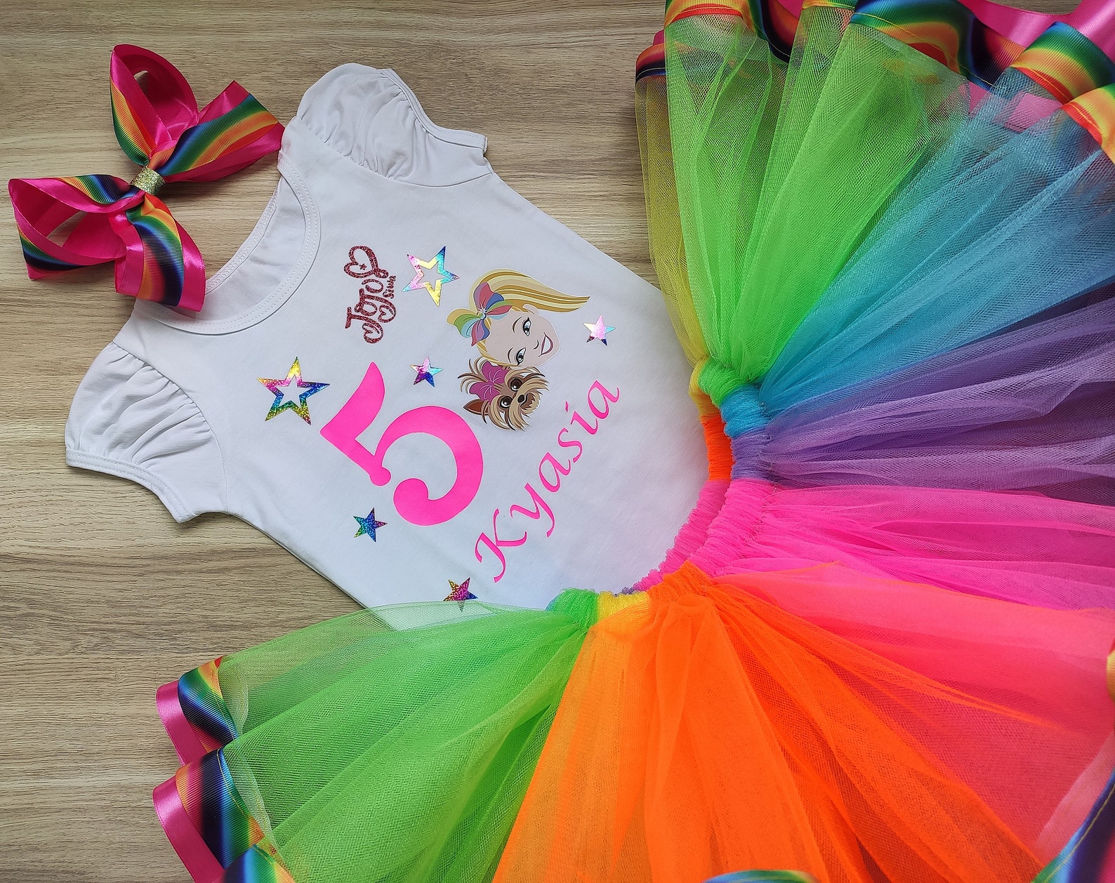 Rainbow Jojo siwa birthday tutu outfit jojo siwa tutu dress | Etsy