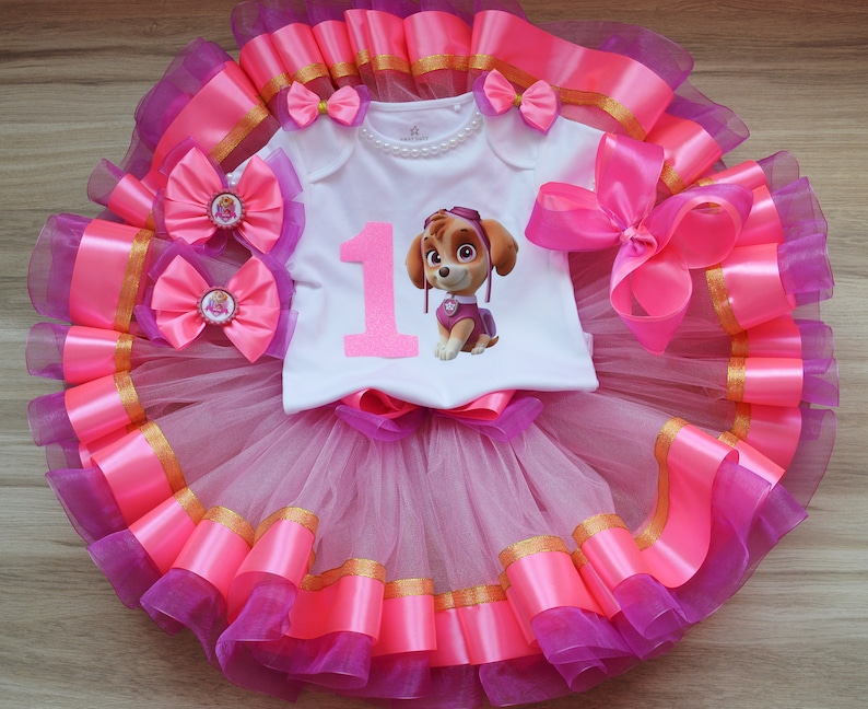 Pink Paw Patrol Skye Birthday Tutu Outfit for girl Skye Tutu | Etsy