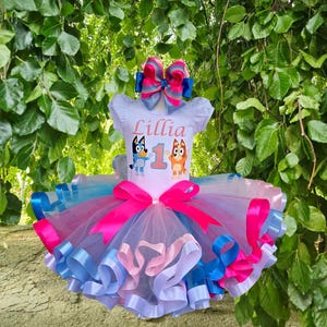 Blue Dog Birthday Outfit, Custom Blue Dog Tutu set, Bandit Tutu Outfit,