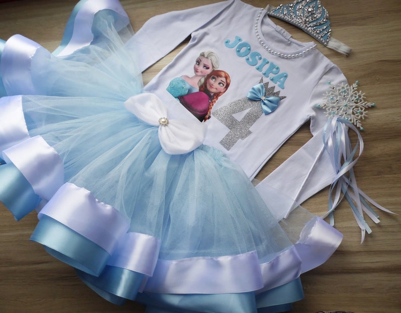 Anna /& Elsa shirt birthday party tutu set Birthday Tutu Outfit Elsa Anna Princess Birthday tutu set