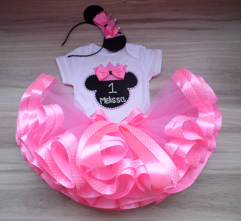 Pink birthday outfit birthday set polka dot tutu birthday Etsy