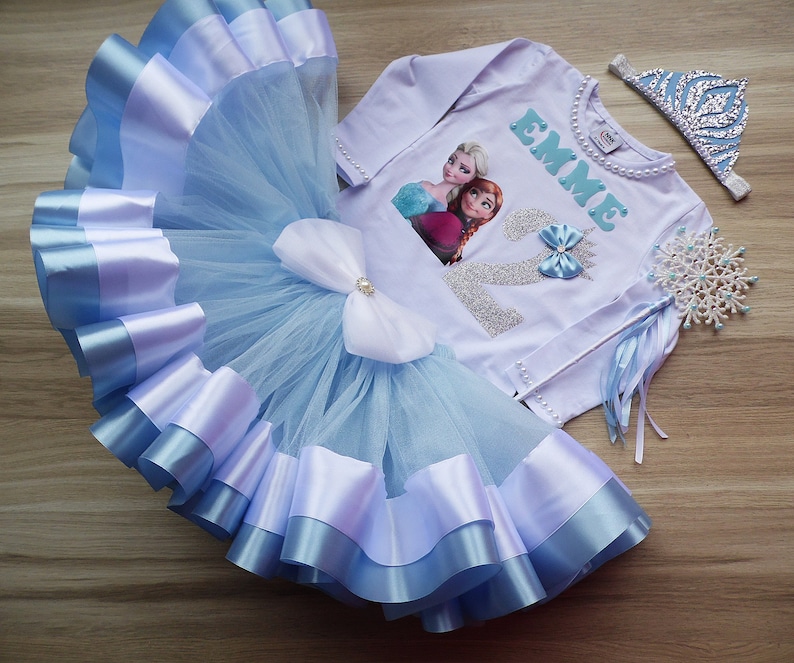 Anna /& Elsa shirt birthday party tutu set Birthday Tutu Outfit Elsa Anna Princess Birthday tutu set