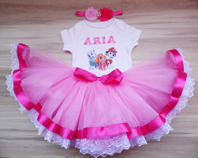 Paw Patrol Skye Tutu Outfit Birthday Tutu Set for baby pink | Etsy