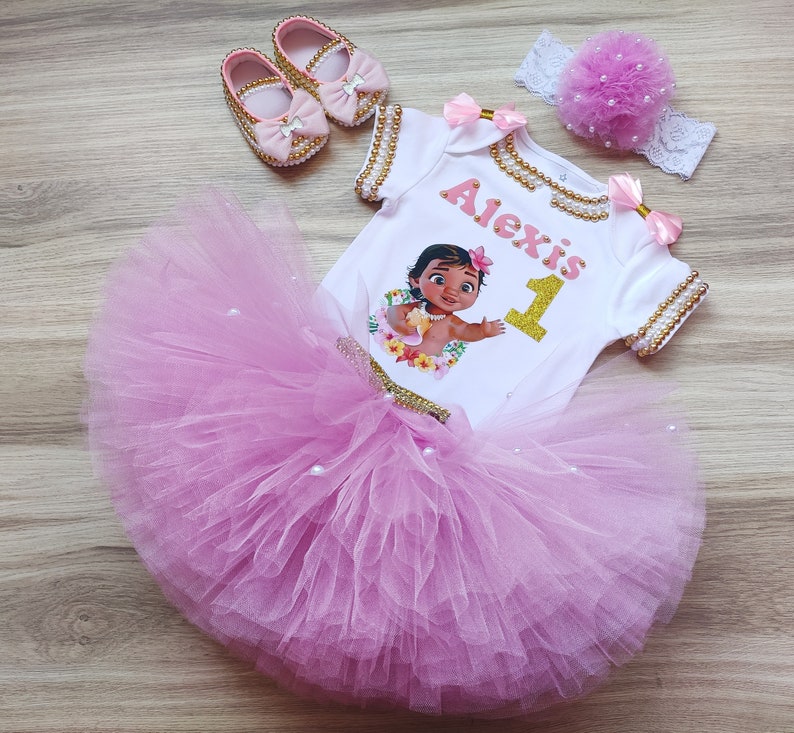 Baby Princess Moana Hawaiian Pink Gold Tutu Set Moana Baby Etsy Baby Princess Moana Hawaiian Pink Gold Tutu Set Moana Baby Etsy