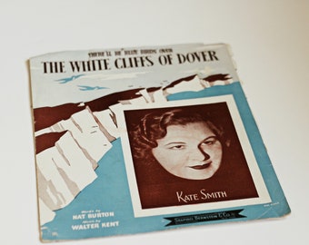 1941 There'll Be Bluebirds Over the White Cliffs of Dover Song Sheet Music Vintage Retro World War Two WWII Era Kate Smith