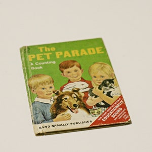 1969 Pet Parade A Counting Book Vintage Retro Childrens Kids Toddlers Books Randy McNally Elf 1960s bild 1