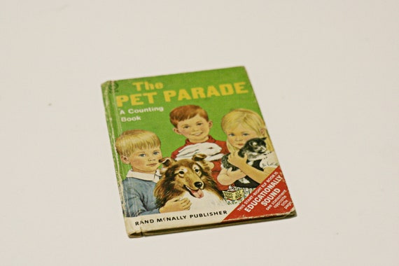 1969 Pet Parade A Counting Book Vintage Retro Childrens Kids Toddlers Books Randy McNally Elf 1960s