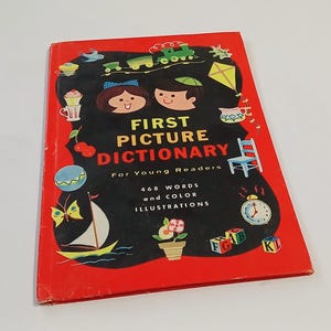 1960s My First Picture Dictionary Vintage Retro Children's Hardcover Books Reference Picture Book