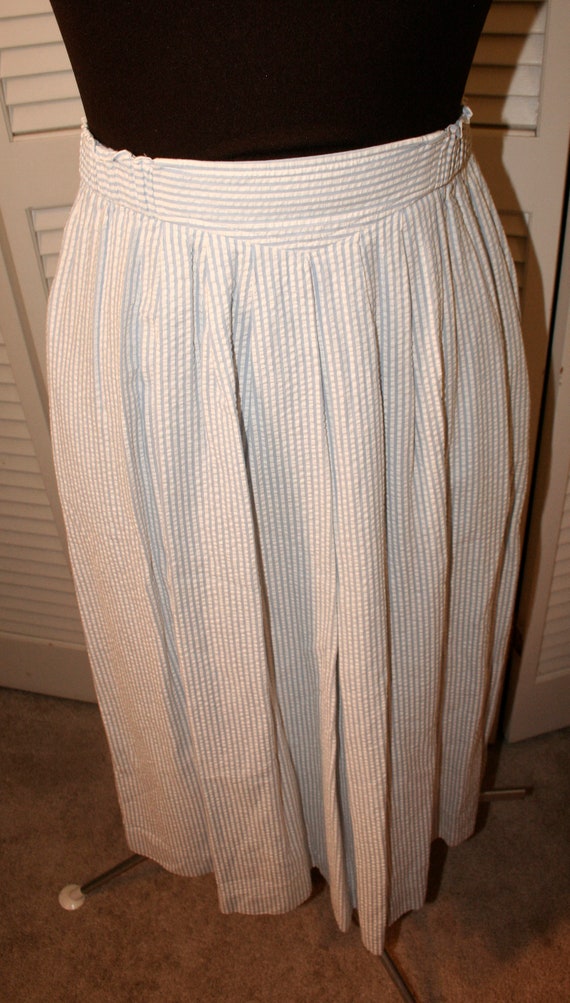 1980s skirt-Boathouse Skirt-Blue&White Striped An… - image 5