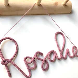 Nombre punnik, nombre tejido, nombre regalo maternidad, regalo personalizado, palabras de alambre tejido, nombres personalizados, tu tía más querida, tricotina, habitación bebé, recién nacido