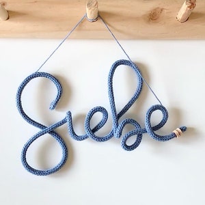 Knitted name, knitted word, maternity gift name, personalized gift, knitted wire words, custom names, your dearest aunt, tricot, baby room, knitting