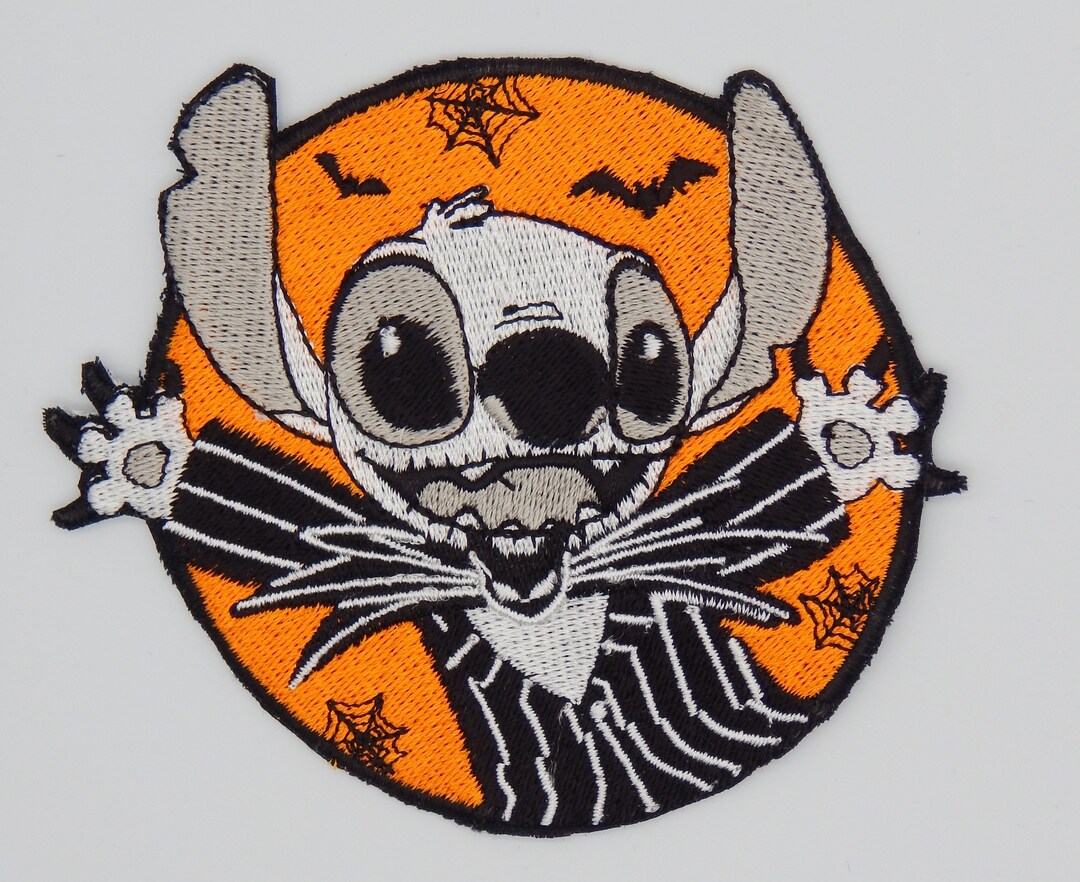 Disney Inspired Halloween Stitch as Jack Embroidered Iron on Patch Etsy