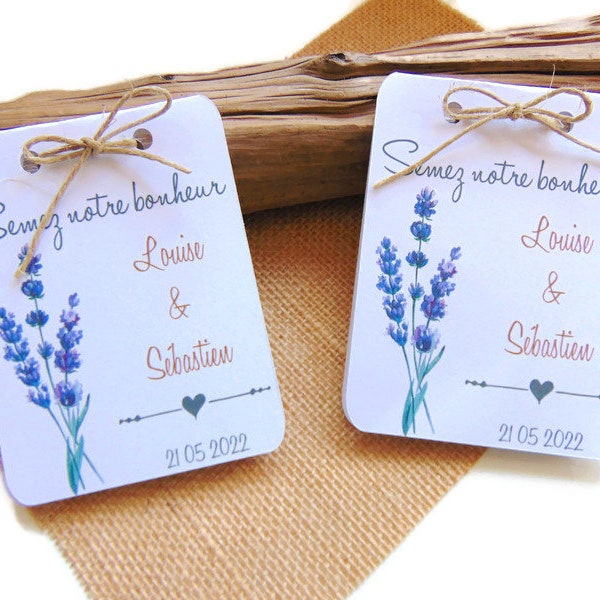 Cadeau invité mariage champêtre, sachet graines mariage thème lavande, décoration mariage champêtre Provence