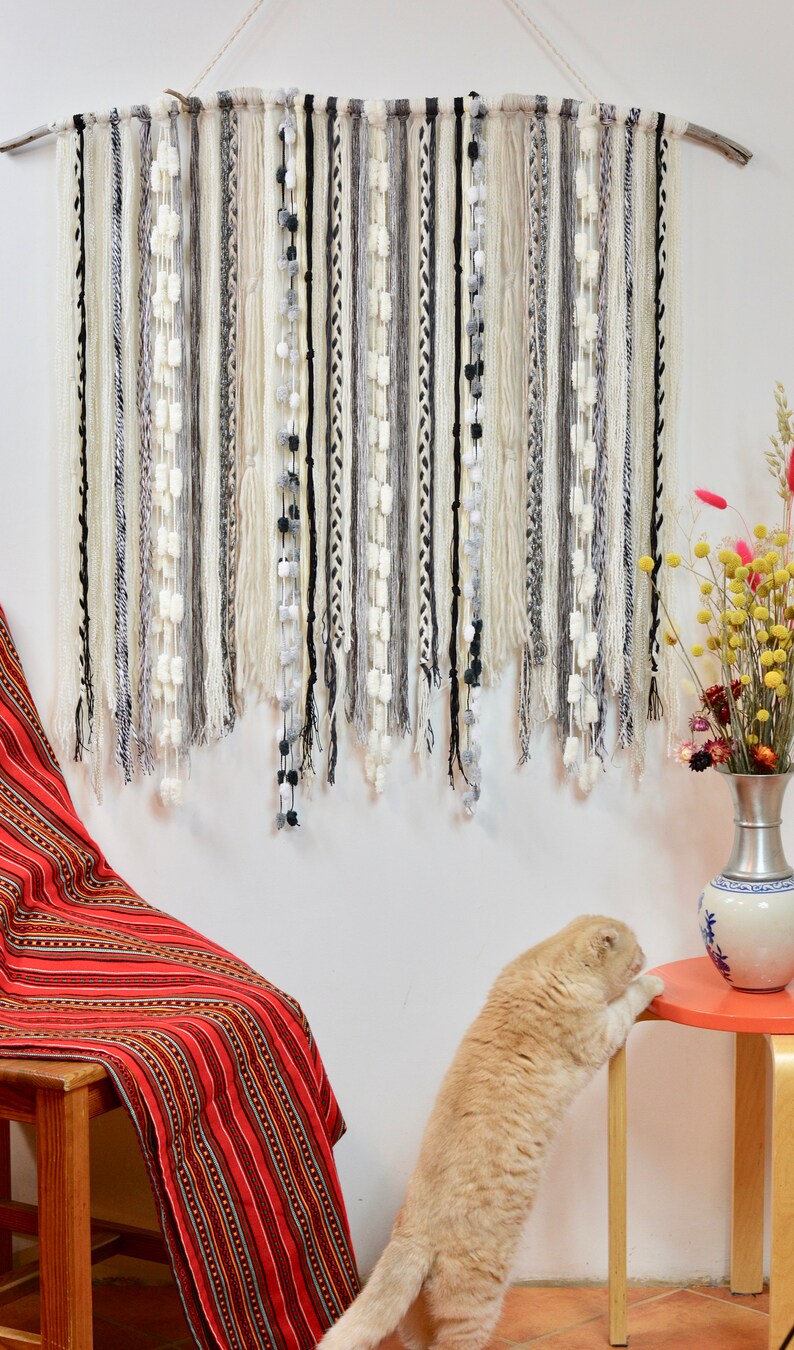 Yarn Wall Hanging Tapestry Bohemian Yarn Tapestry Macrame Wall Etsy