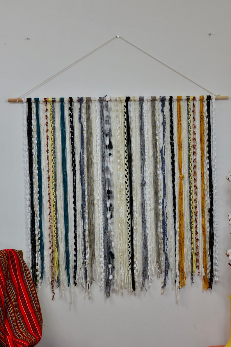 Yarn Wall Hanging Tapestry Bohemian Yarn Tapestry Macrame wall hanging image 2