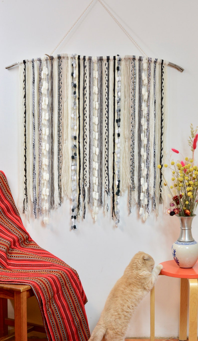 Yarn Wall Hanging Tapestry Bohemian Yarn Tapestry Macrame Wall Etsy