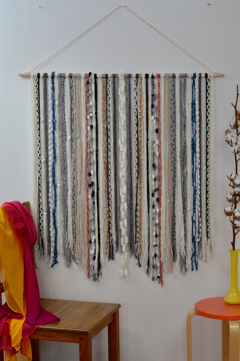 Yarn Wall Hanging Tapestry / Bohemian Yarn Tapestry / Macrame Etsy