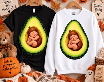 Pregnancy Halloween Shirt, Pregnant Halloween Costume, Avocado Baby Shirt, Mom to Be Halloween Shirt, Cute Maternity Halloween Tee