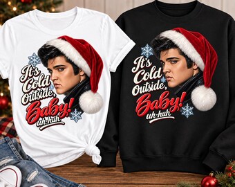 Elvis Christmas T-Shirt, Holiday Rock and Roll, Unisex