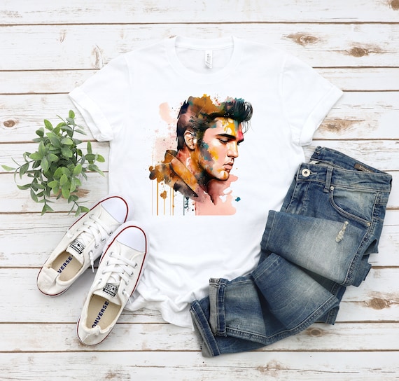 Watercolor Elvis Presley T-shirt, King of Rock and Roll Gift