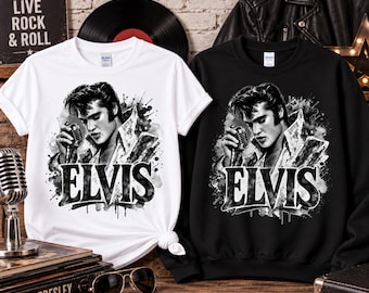 Elvis Presley Shirt, King of Rock and Roll T-Shirt, Vintage Elvis Graphic Tee, Retro Music Lover Gift, Elvis Fan Shirt