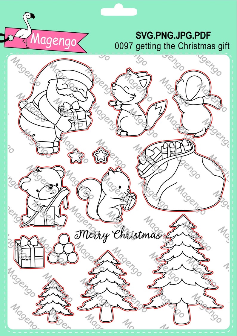 Getting the Christmas Geschenk digitale Stempel und SVG Bild 1