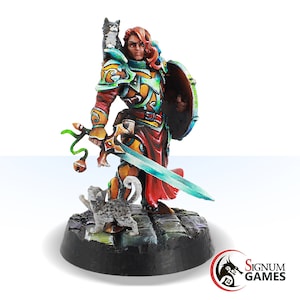 32 mm 男性人間 DnD ファイター、剣と盾、ナイト ダンジョンズ アンド ドラゴンズ ミニ RPG テーブルトップ、エイドリアン ブラック キャッツのナイト