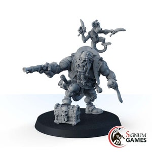 Fantasy Miniaturen 32 mm Scale Dungeons and Dragons Miniatures Pirat D&D Tabletop Salty Krank und Little Kranky, Resin Miniature Pirat