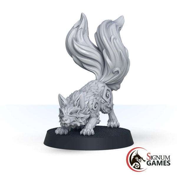 Fox Miniature Kitsune, Youta, Agile Spirit, 32mm 28mm Scale 3D Printed Mini Kitsune Clan, DnD Miniatures Resin Tabletop RPG