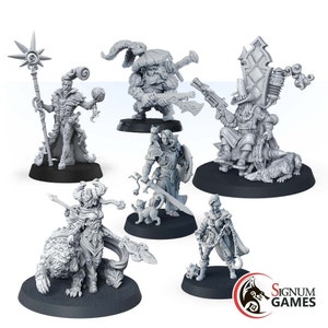 Adventurers Miniature Set, The Unstoppable Squad, 32 mm Skala 3D gedruckt Mini, Tabletop RPG Wargame Dungeon und Dragons, DnD Spiel