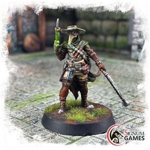 Plague Doctors DND fantasy miniature, 3D printed 32mm Michelle Gazzini, Pathfinder Human figure from League, TTRPG tabletop gift accessory