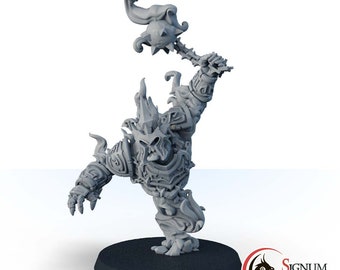 Fantasy Miniatures Firestorm Elemental with Chains, Summoned Fire Elemental Miniatures for Dungeon and dragons rpg Fire Elemental miniature