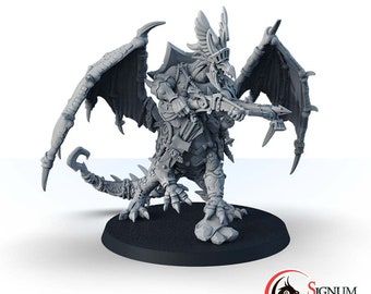 Baccar, the Guard of Ruins, Draconid Archer Gunner Crossbones 28mm 32mm Scale 3D Printed Painted Miniature, Tabletop RPG DnD Game Character