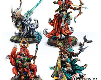 Fantasy Miniatures Dungeons and Dragons Mini Legends of Signum Starter Box “Kitsune Clan of the Scarlet Forest”, DnD RPG Tabletop Miniature