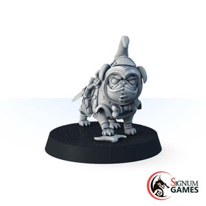 DND Pug Assassin Pet Rogue Ninja Dog Miniature, Spot, the Sneaky Snout, 28mm 32mm Scale Resin Printed, Painted Tabletop RPG Game Character