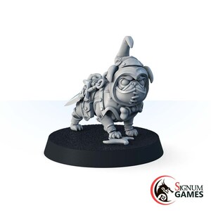 Spot, the Sneaky Snout, Pug Assassin Pet Rogue Ninja Dog, 28mm 32mm Scale Resin Printed, Painted Miniature, Tabletop RPG DnD Game Character