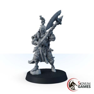Plague Paladin with Axe, Undead Warrior Knight Fighter, 32mm 28mm Scale 3D Printed Painted Miniature, Tabletop RPG DnD Game Character Mini