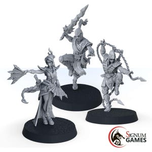 Ninja Warriors 3d printed set, unpainted human character, DND fantasy miniature of fighter, RPG Birthday gift and accessory for him