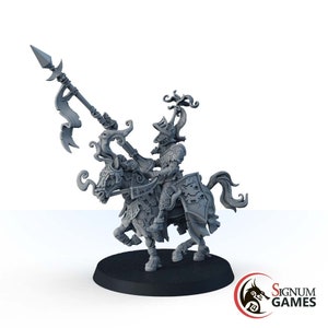 Plague Rider with Spear, Human Undead Fighter Rider Warrior Gladiator, 32mm 28mm Scale Painted Miniature, Tabletop RPG DnD Game Character