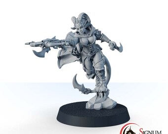 Tiefling Rogue Archer Miniature, Lerai, the Stinging Wind Tabletop Miniature for DnD, 28mm 32mm DnD Mini