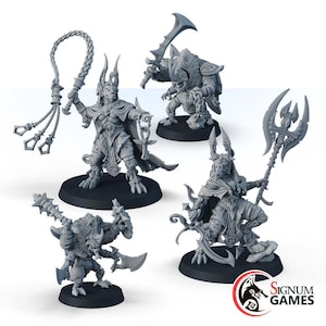 Children of Anubis Set Pack, Fantasy Miniatures Egyptian Warriors, Unpainted Miniature, Great Gift Idea DnD Tabletop Wargame Mini