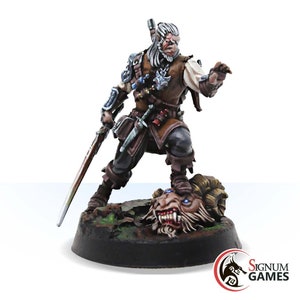 3D Resin Monster Hunter Miniatures DnD, The White Human Ranger, Pathfinder Tabletop Display Dungeons and Dragons Figurines, Resin Miniatures
