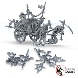 Zestaw Grim Reapers, rozrzucanie zwłok i wózek z trupami, drukowana w 3D gra RPG, gry fabularne, Dungeons and Dragons
