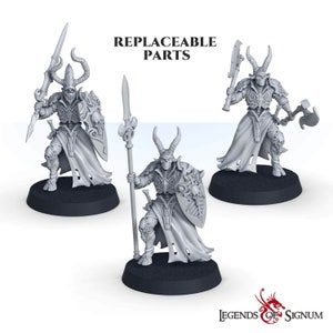 Undead Warriors Berserker Set, Fantasy Undead Figurines Kit, 3D Resin Tabletop RPG Mini,Undead Warrior Unit Miniature with Replaceable Parts