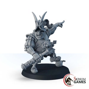 Fantasy Miniatures Ogre the Artillery Commander, Ogre Warlord Miniature Monster Giant Boss, Tabletop Miniature DnD, Christmas gift