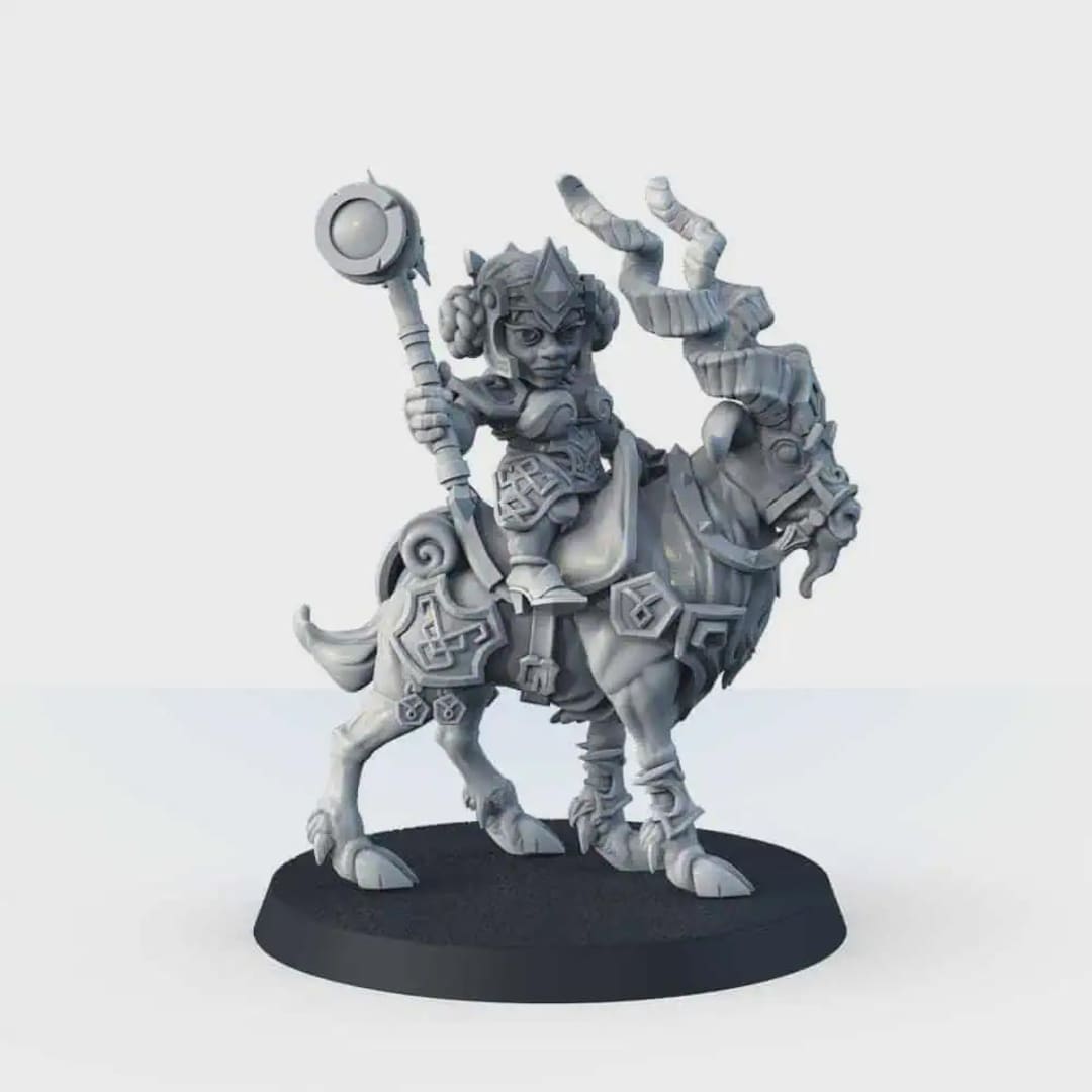 Dnd Riding Goat Dwarf Goat Rider With Hammer DND Fantasy Miniature, 3D Printed Dungeons ...