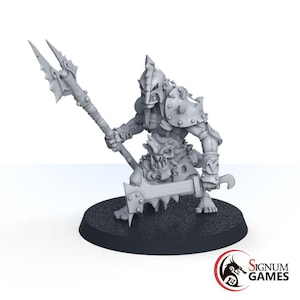 Orc Fighter Warrior Miniatures for Tabletop Games, 3D Printed Resin Tabletop RPG Mini, Vart the Slaves Hunter, Gifts for RPG Gamers