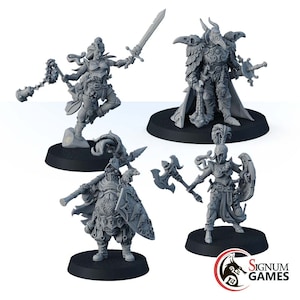 Followers of the Plague God Pack, Doctor Human Undead Warriors Fighters Miniatures, 32mm 28mm Scale Mini, Tabletop RPG DnD Game Character