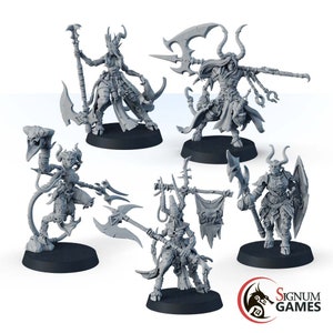 Fantasy Miniatures Mini RPG Tabletop Miniature Painting Great Gift Idea Tiefling Miniatures Set Dungeons and Dragons Tiefling Warriors set
