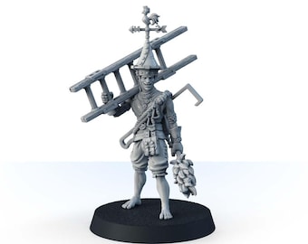 DND fantasy miniature of commoner, 3D printed painted fantasy human character, Christmas TTRPG lover gift